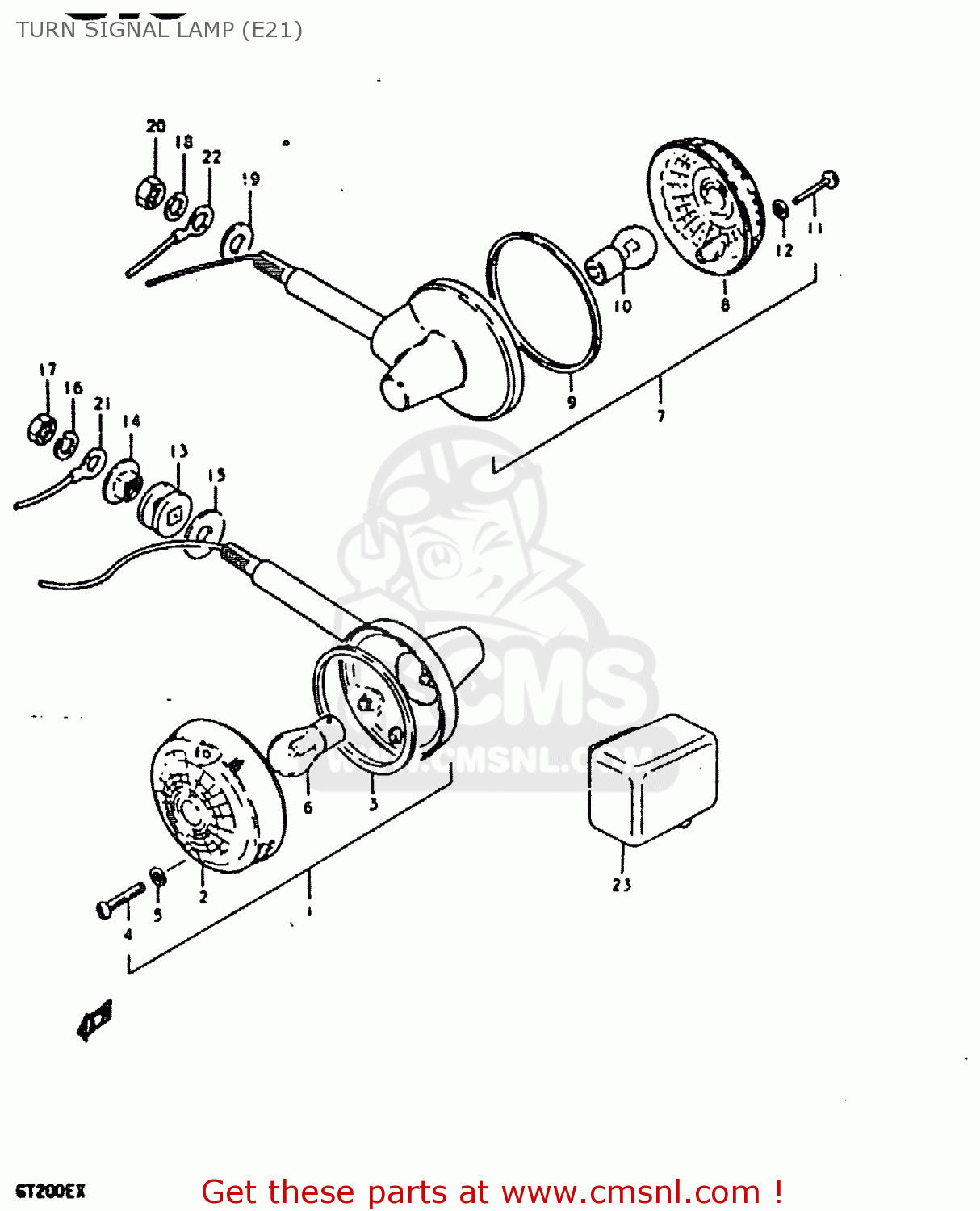 TURN SIGNAL LAMP (E21) GT200E 1981 (X) (E01 E02 E06 E07 E09 E13 E21 E22 E24)