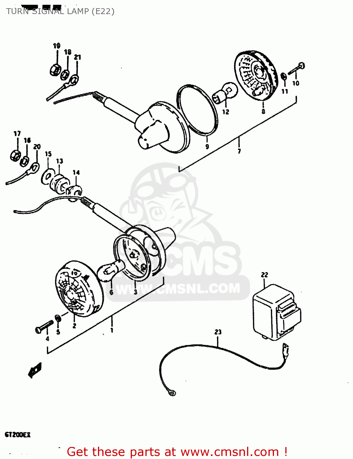 TURN SIGNAL LAMP (E22) GT200E 1981 (X) (E01 E02 E06 E07 E09 E13 E21 E22 E24)