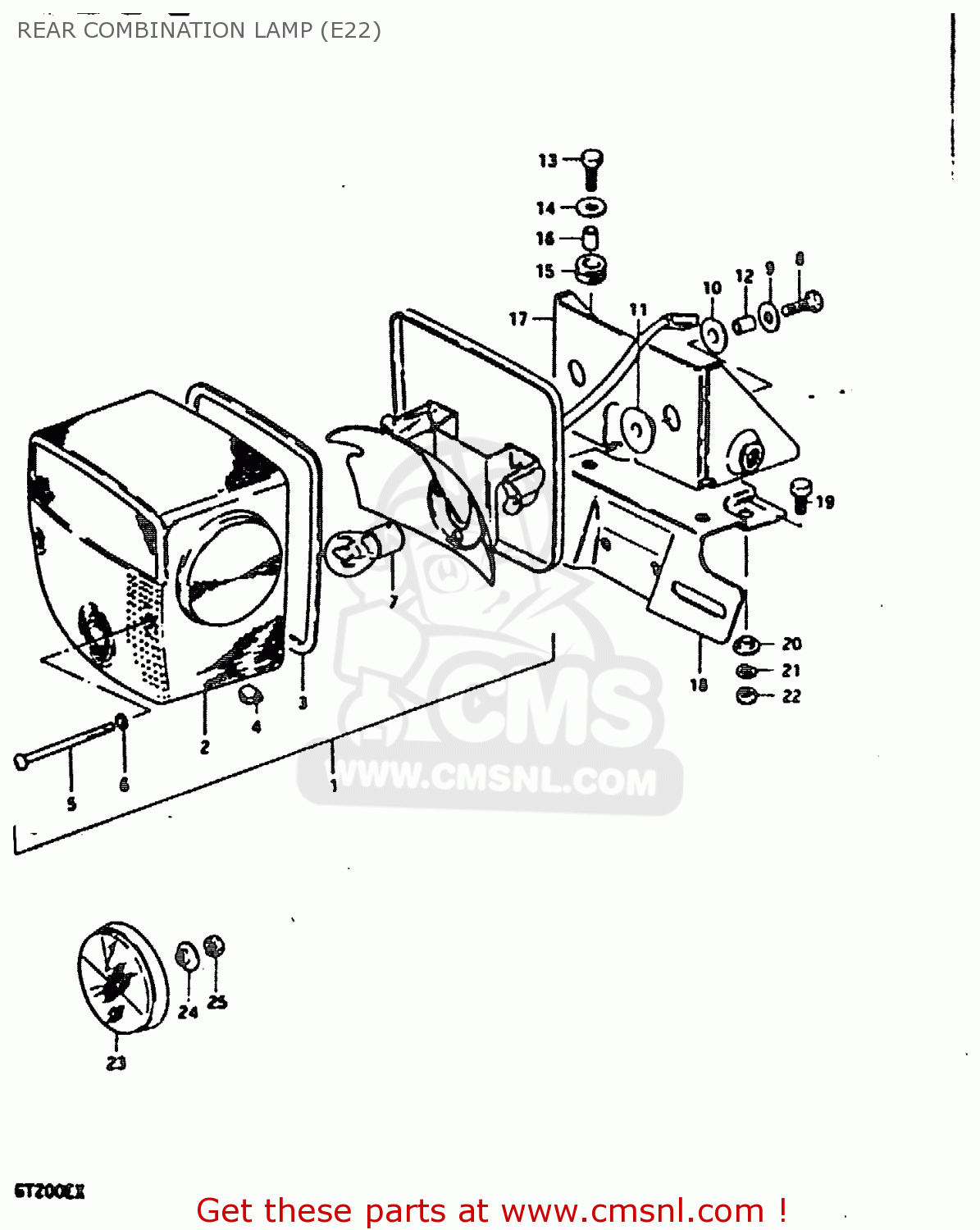REAR COMBINATION LAMP (E22) GT200E 1981 (X) (E01 E02 E06 E07 E09 E13 E21 E22 E24)