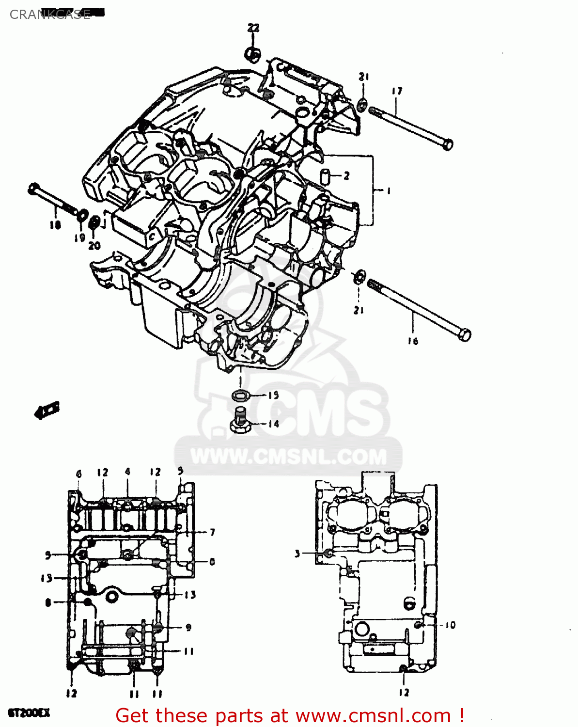 CRANKCASE GT200E 1981 (X) (E01 E02 E06 E07 E09 E13 E21 E22 E24)