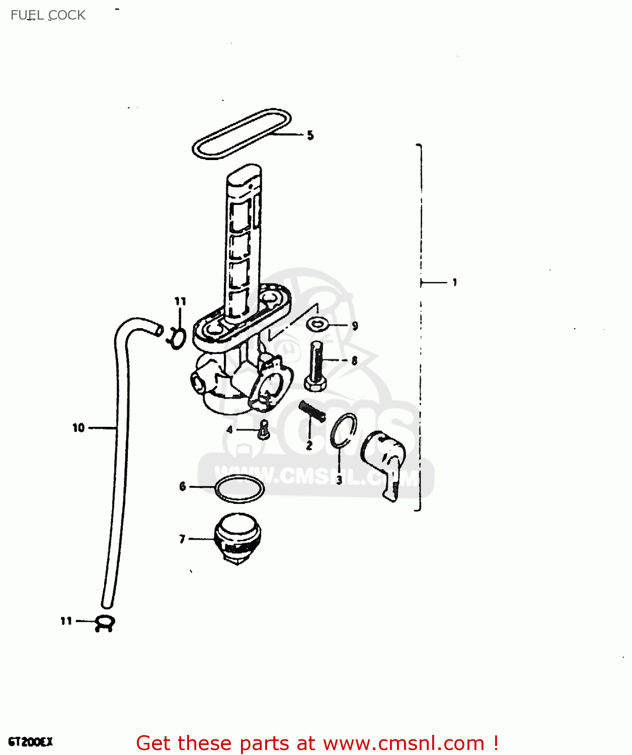 FUEL COCK GT200E 1981 (X) (E01 E02 E06 E07 E09 E13 E21 E22 E24)