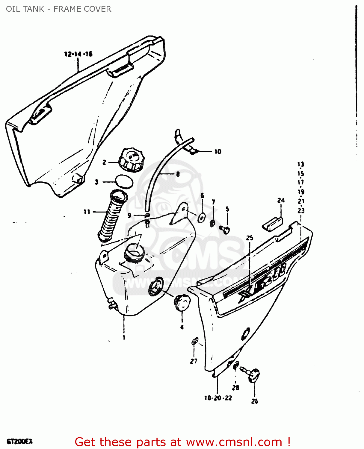 OIL TANK - FRAME COVER GT200E 1981 (X) (E01 E02 E06 E07 E09 E13 E21 E22 E24)