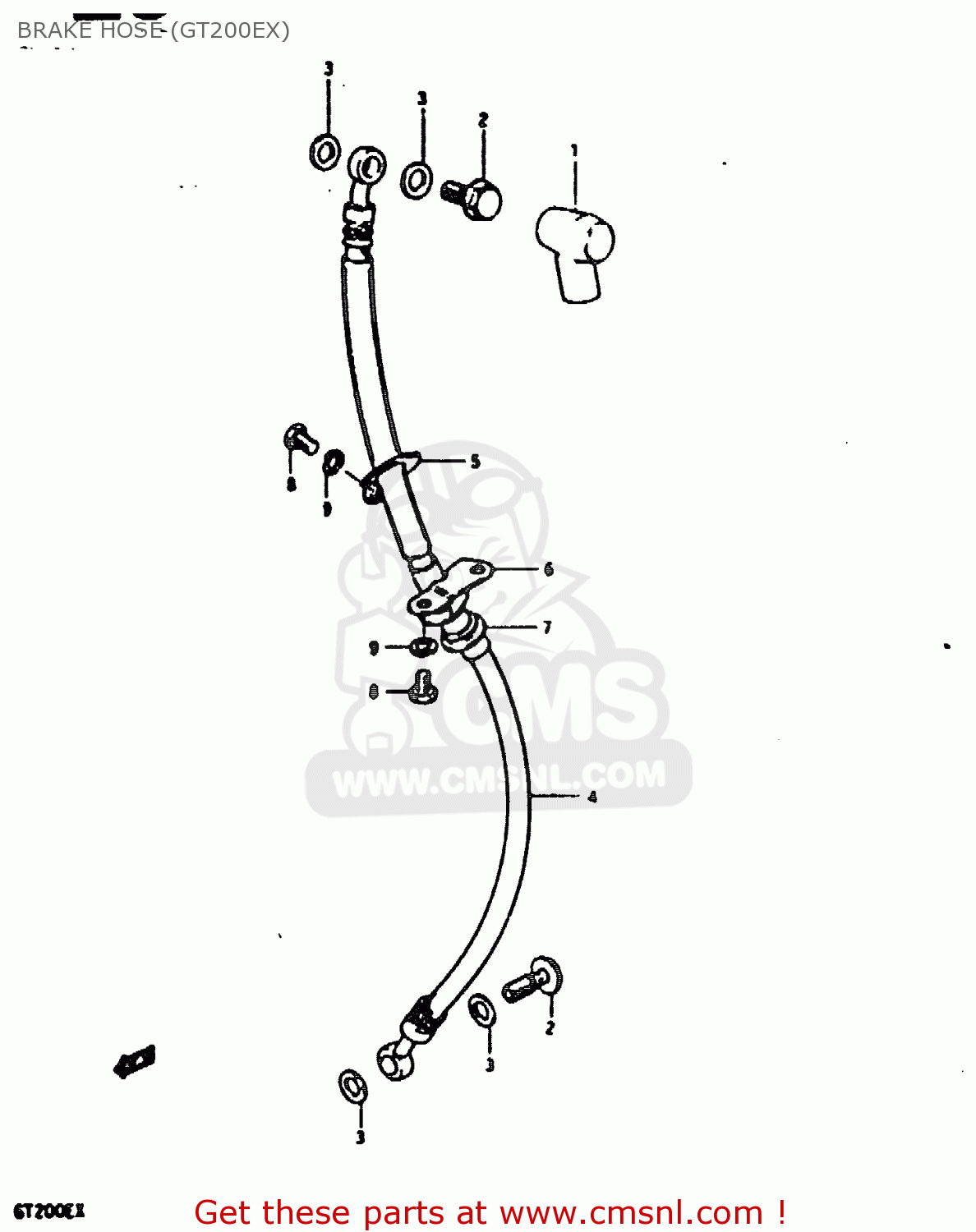 BRAKE HOSE (GT200EX) GT200E 1981 (X) (E01 E02 E06 E07 E09 E13 E21 E22 E24)
