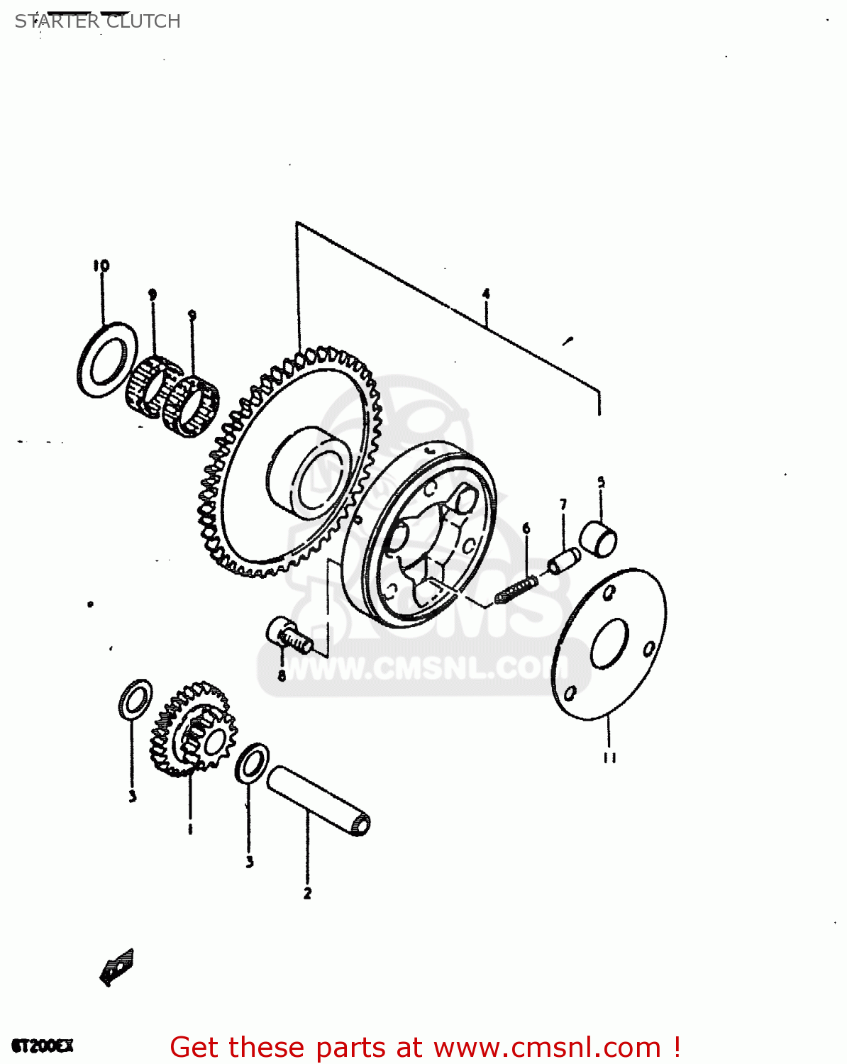 STARTER CLUTCH GT200E 1981 (X) (E01 E02 E06 E07 E09 E13 E21 E22 E24)
