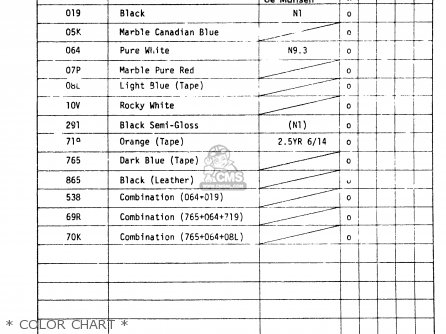 * COLOR CHART * - GT200E 1981 (X) (E01 E02 E06 E07 E09 E13 E21 E22 E24)