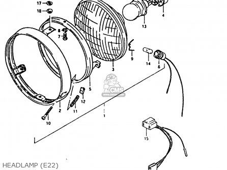 HEADLAMP (E22) - GT200E 1981 (X) (E01 E02 E06 E07 E09 E13 E21 E22 E24)