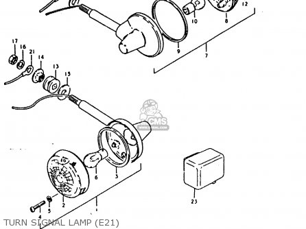 TURN SIGNAL LAMP (E21) - GT200E 1981 (X) (E01 E02 E06 E07 E09 E13 E21 E22 E24)
