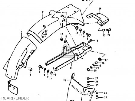 REAR FENDER - GT200E 1981 (X) (E01 E02 E06 E07 E09 E13 E21 E22 E24)