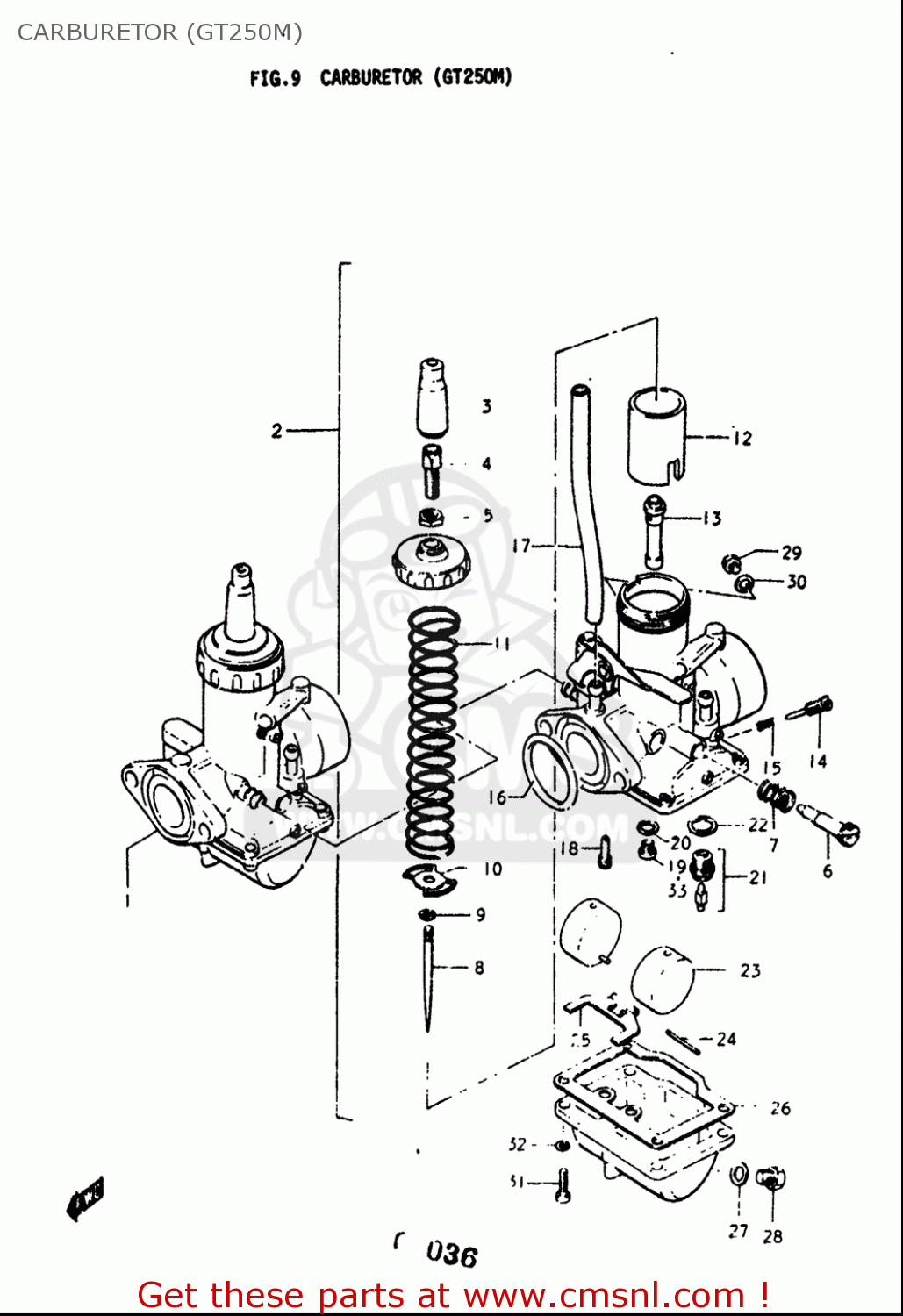 CARBURETOR (GT250M) GT250 1973 1974 1975 1976 1977 (K) (L) (M) (A) (B) USA (E03)