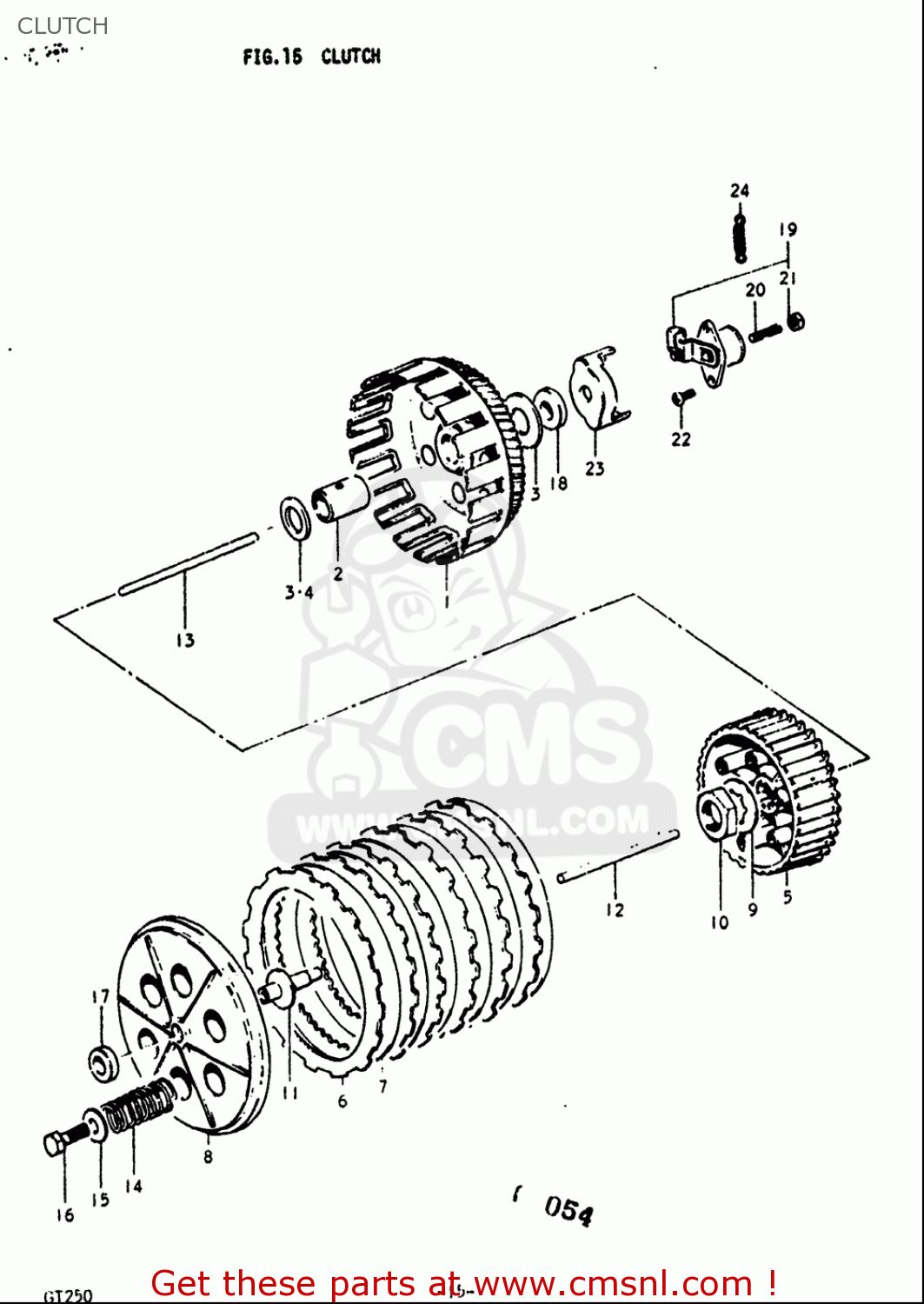 CLUTCH GT250 1973 1974 1975 1976 1977 (K) (L) (M) (A) (B) USA (E03)