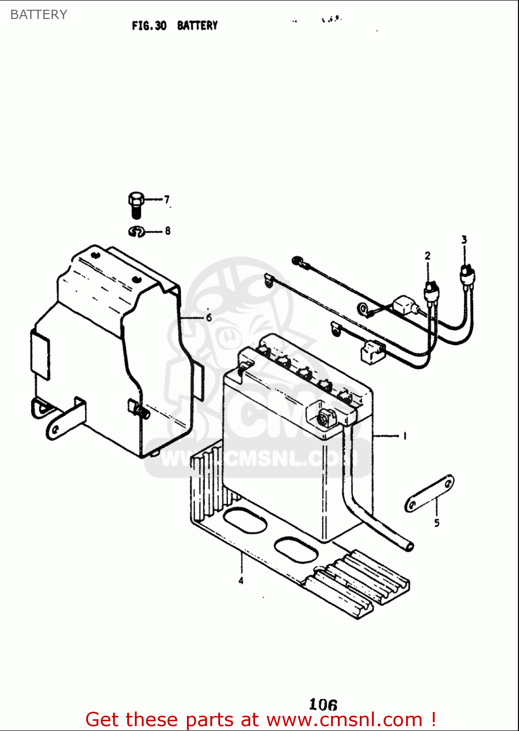 BATTERY GT250 1973 1974 1975 1976 1977 (K) (L) (M) (A) (B) USA (E03)