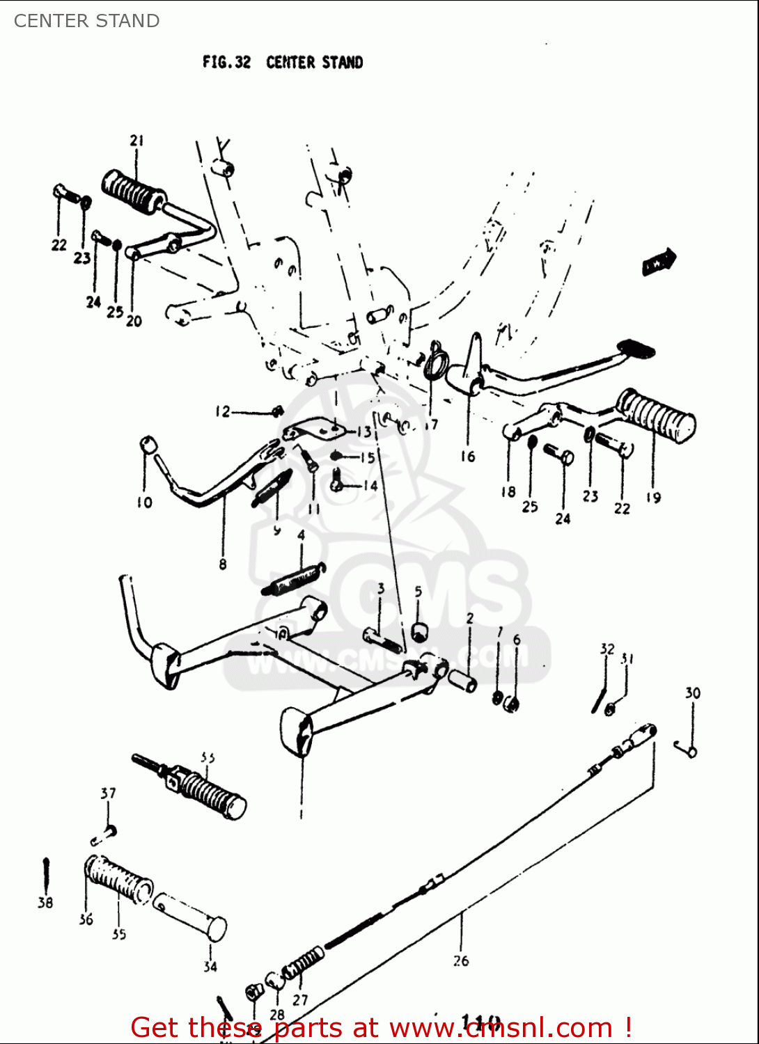 CENTER STAND GT250 1973 1974 1975 1976 1977 (K) (L) (M) (A) (B) USA (E03)