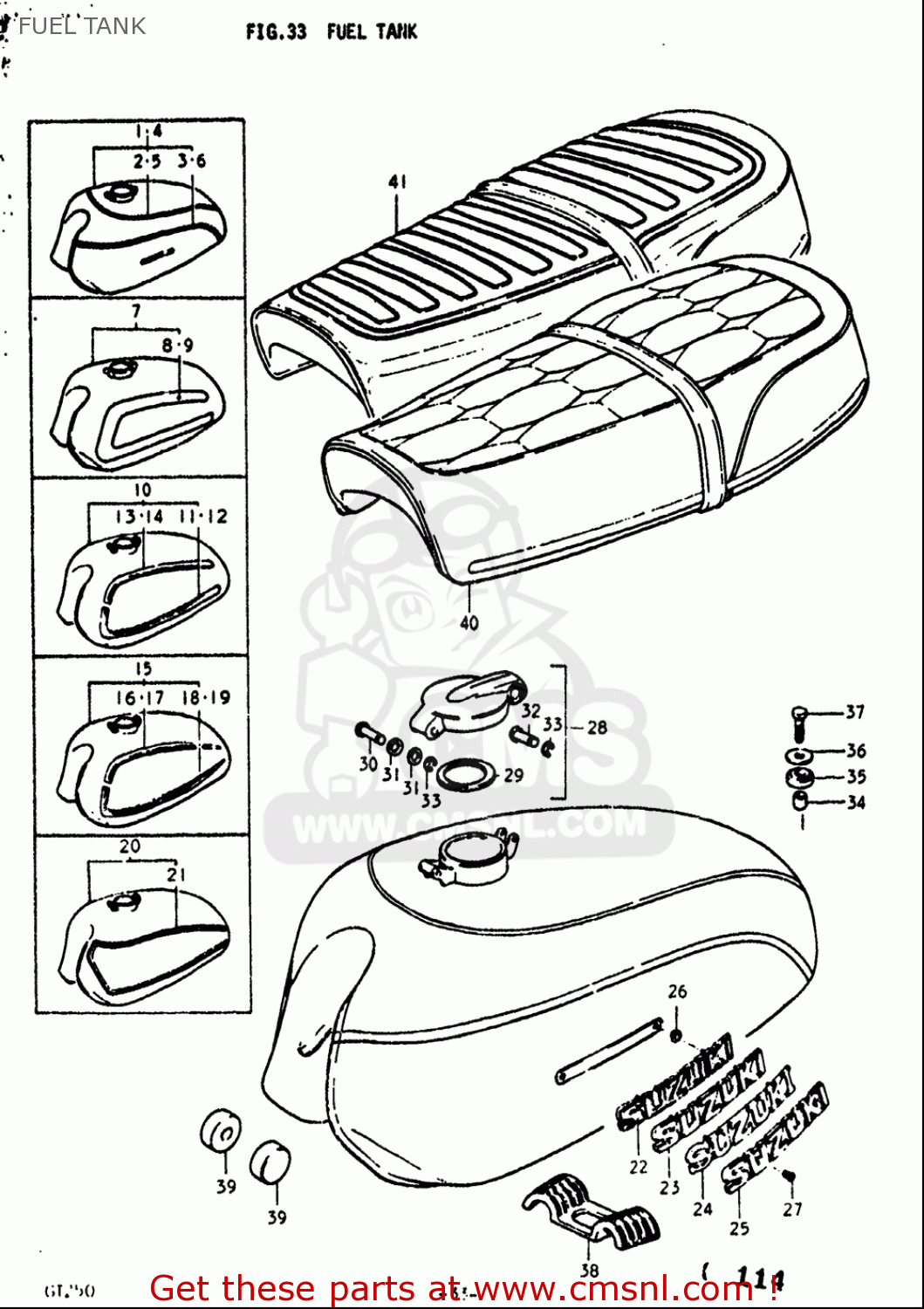FUEL TANK GT250 1973 1974 1975 1976 1977 (K) (L) (M) (A) (B) USA (E03)