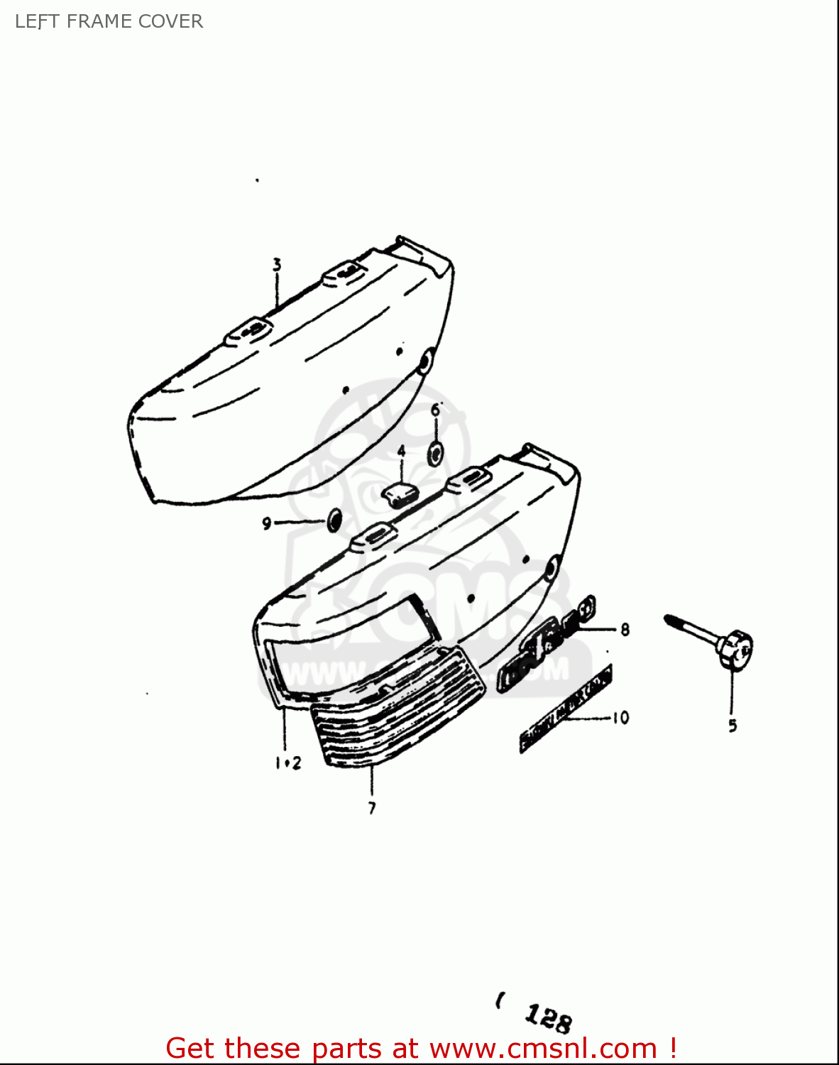 LEFT FRAME COVER GT250 1973 1974 1975 1976 1977 (K) (L) (M) (A) (B) USA (E03)
