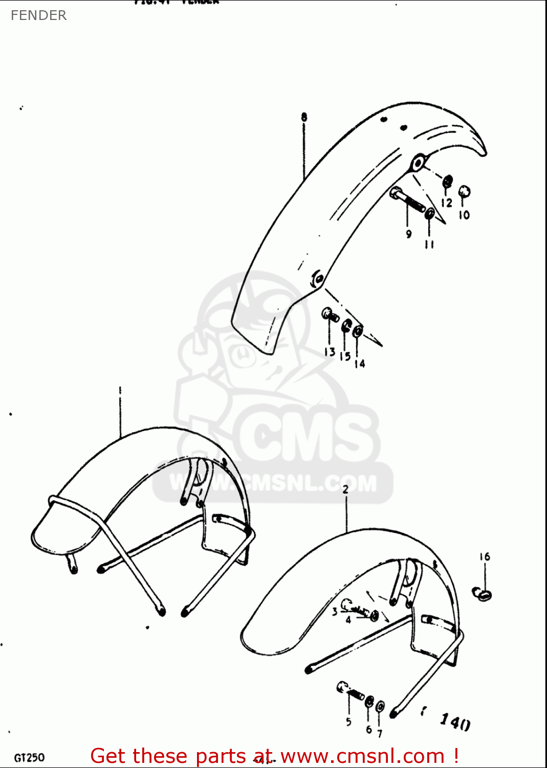 FENDER GT250 1973 1974 1975 1976 1977 (K) (L) (M) (A) (B) USA (E03)