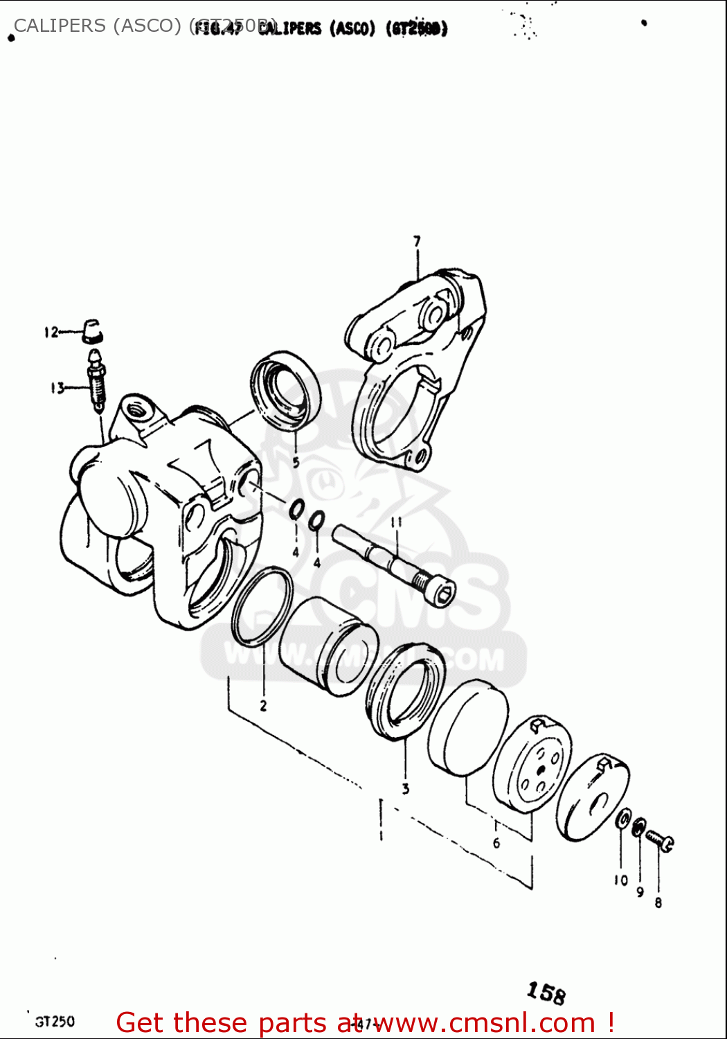 CALIPERS (ASCO) (GT250B) GT250 1973 1974 1975 1976 1977 (K) (L) (M) (A) (B) USA (E03)