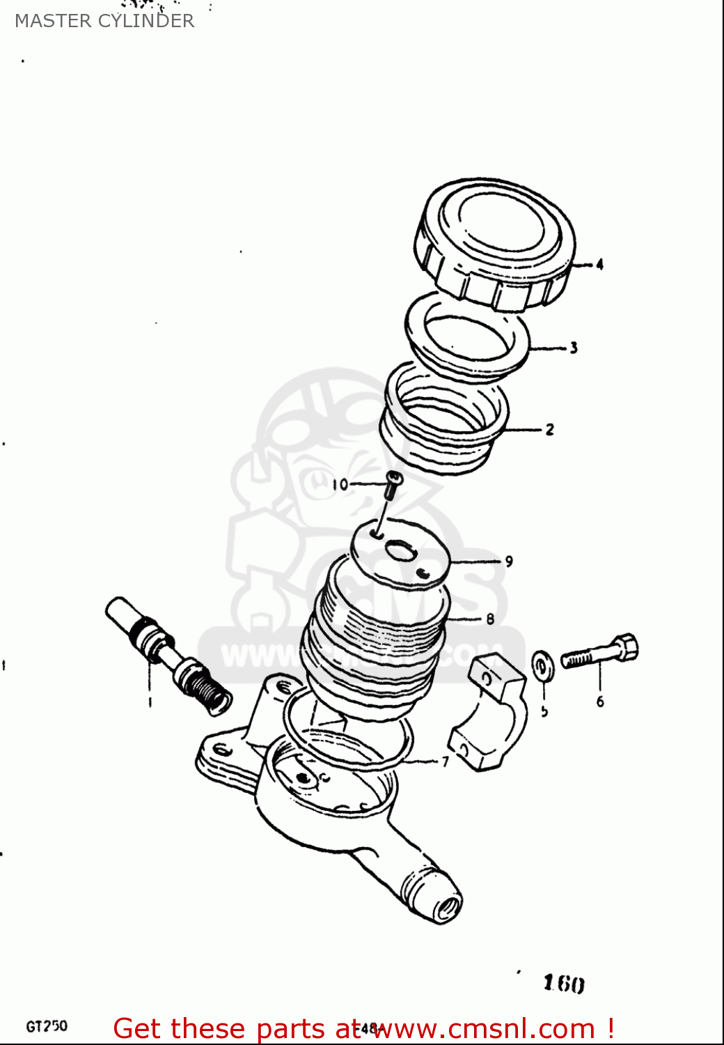 MASTER CYLINDER GT250 1973 1974 1975 1976 1977 (K) (L) (M) (A) (B) USA (E03)