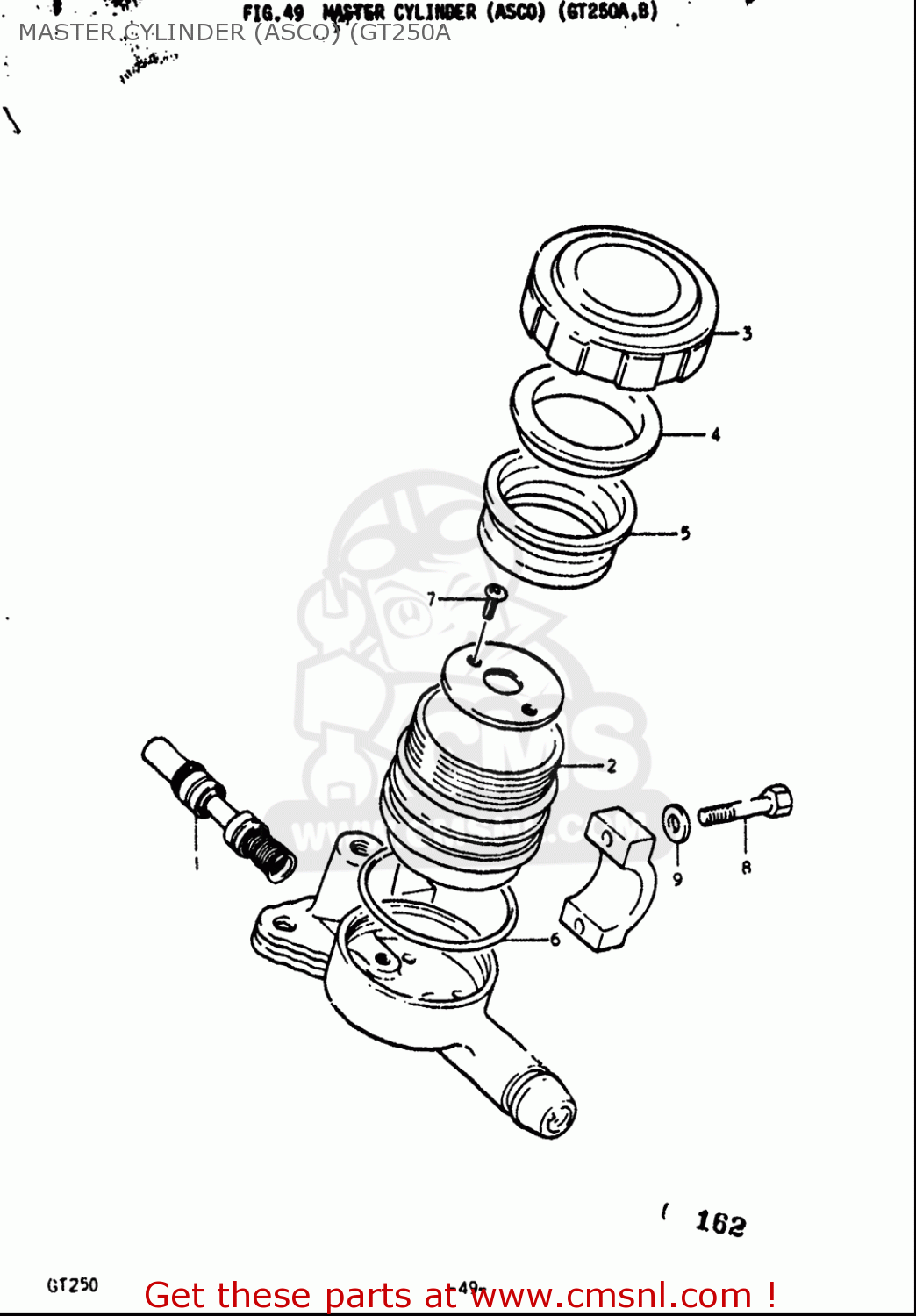 MASTER CYLINDER (ASCO) (GT250A GT250 1973 1974 1975 1976 1977 (K) (L) (M) (A) (B) USA (E03)