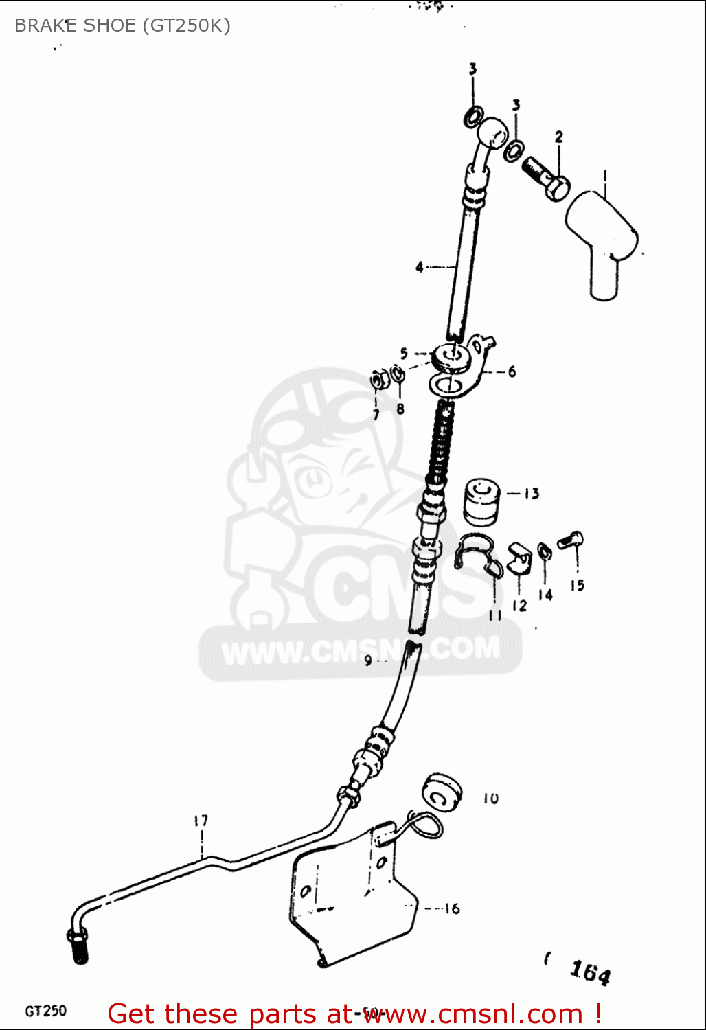 BRAKE SHOE (GT250K) GT250 1973 1974 1975 1976 1977 (K) (L) (M) (A) (B) USA (E03)