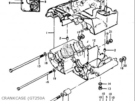 CRANKCASE (GT250A - GT250 1973 1974 1975 1976 1977 (K) (L) (M) (A) (B) USA (E03)