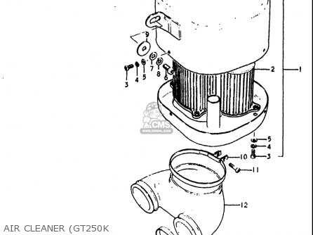 AIR CLEANER (GT250K - GT250 1973 1974 1975 1976 1977 (K) (L) (M) (A) (B) USA (E03)