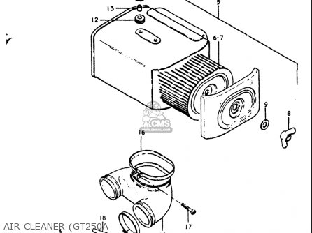 AIR CLEANER (GT250A - GT250 1973 1974 1975 1976 1977 (K) (L) (M) (A) (B) USA (E03)