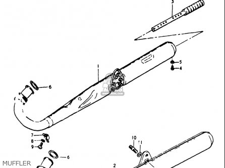 MUFFLER - GT250 1973 1974 1975 1976 1977 (K) (L) (M) (A) (B) USA (E03)