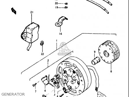 GENERATOR - GT250 1973 1974 1975 1976 1977 (K) (L) (M) (A) (B) USA (E03)