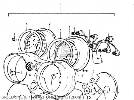 SPEEDOMETER - TACHOMETER (GT250M - GT250 1973 1974 1975 1976 1977 (K) (L) (M) (A) (B) USA (E03)