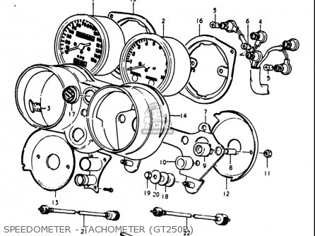 SPEEDOMETER - TACHOMETER (GT250B) - GT250 1973 1974 1975 1976 1977 (K) (L) (M) (A) (B) USA (E03)