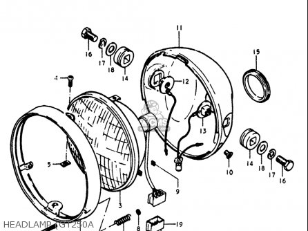 HEADLAMP (GT250A - GT250 1973 1974 1975 1976 1977 (K) (L) (M) (A) (B) USA (E03)