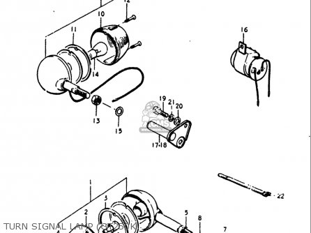 TURN SIGNAL LAMP (GT250K - GT250 1973 1974 1975 1976 1977 (K) (L) (M) (A) (B) USA (E03)