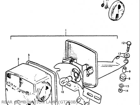 REAR COMBINATION LAMP (GT250B) - GT250 1973 1974 1975 1976 1977 (K) (L) (M) (A) (B) USA (E03)