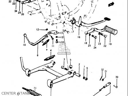 CENTER STAND - GT250 1973 1974 1975 1976 1977 (K) (L) (M) (A) (B) USA (E03)