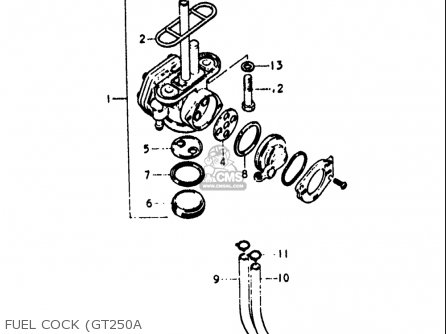FUEL COCK (GT250A - GT250 1973 1974 1975 1976 1977 (K) (L) (M) (A) (B) USA (E03)