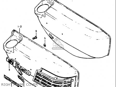 RIGHT FRAME COVER - GT250 1973 1974 1975 1976 1977 (K) (L) (M) (A) (B) USA (E03)