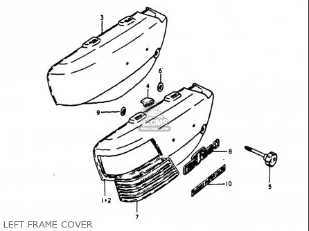 LEFT FRAME COVER - GT250 1973 1974 1975 1976 1977 (K) (L) (M) (A) (B) USA (E03)