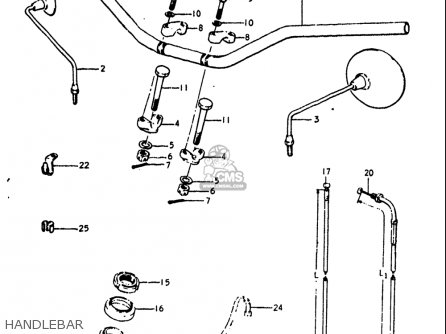 HANDLEBAR - GT250 1973 1974 1975 1976 1977 (K) (L) (M) (A) (B) USA (E03)
