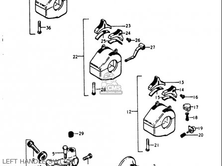 LEFT HANDLE SWITCH - GT250 1973 1974 1975 1976 1977 (K) (L) (M) (A) (B) USA (E03)