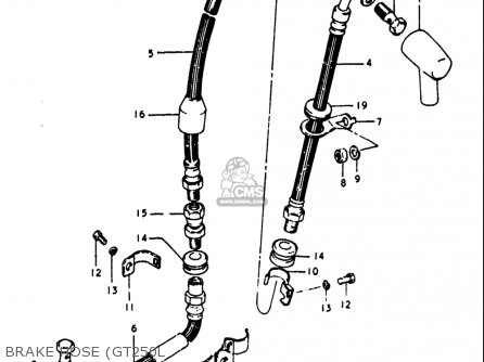 BRAKE HOSE (GT250L - GT250 1973 1974 1975 1976 1977 (K) (L) (M) (A) (B) USA (E03)