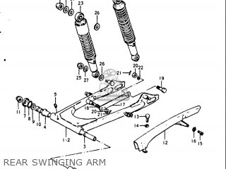 REAR SWINGING ARM - GT250 1973 1974 1975 1976 1977 (K) (L) (M) (A) (B) USA (E03)