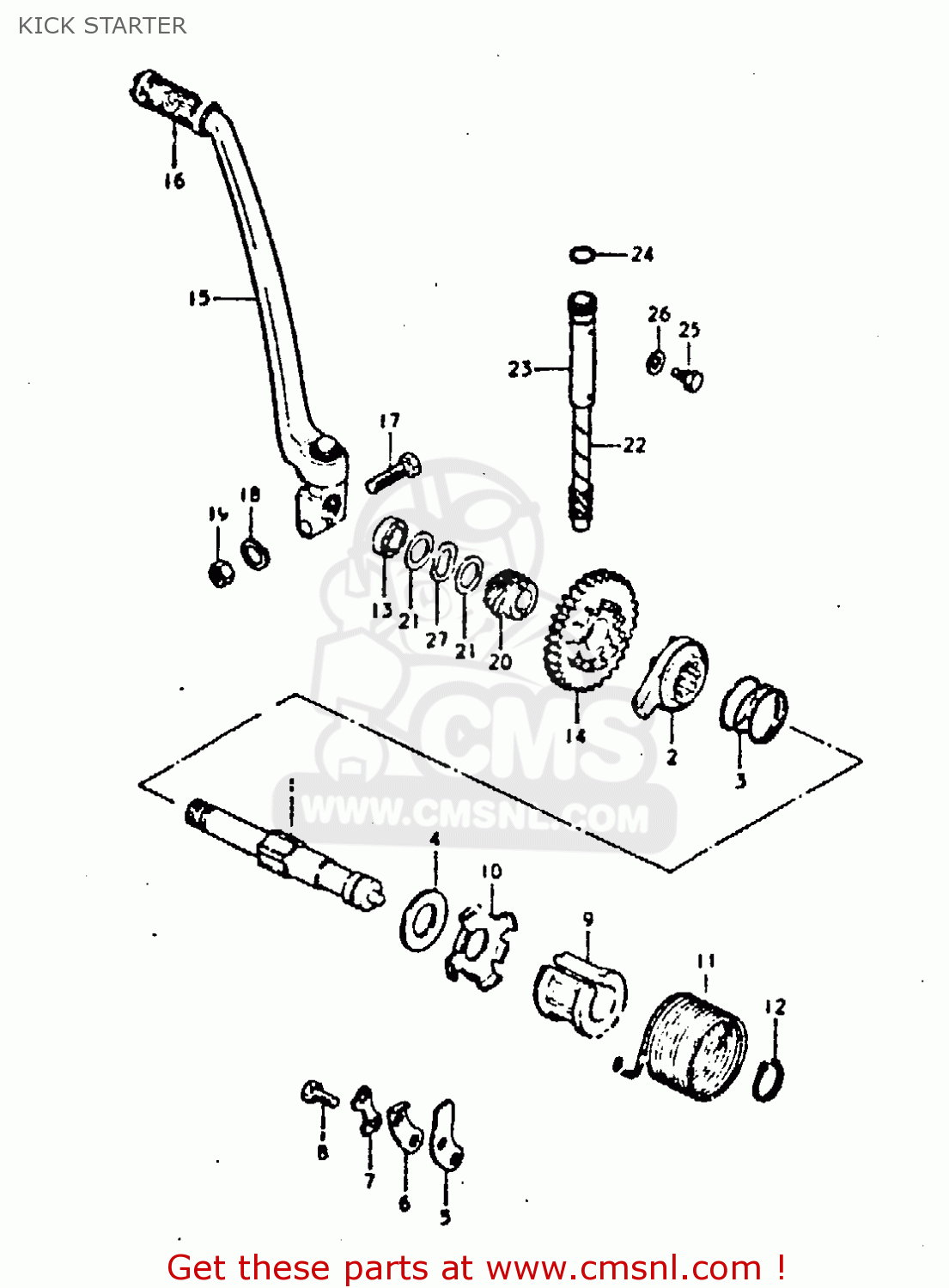 KICK STARTER GT250 1979 (N) (E01 E02 E04 E06 E22 E24 E30 E4?)