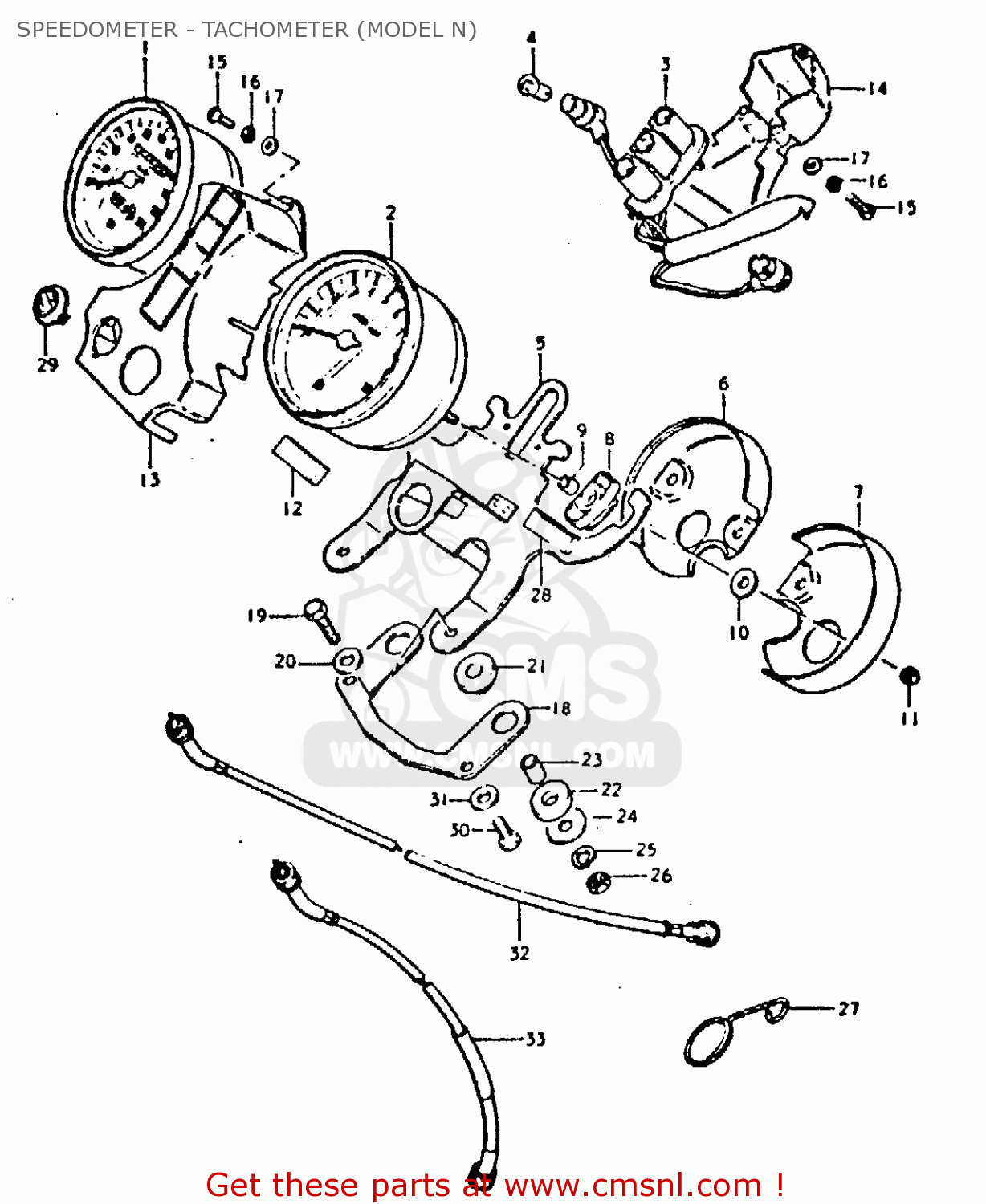 SPEEDOMETER - TACHOMETER (MODEL N) GT250 1979 (N) (E01 E02 E04 E06 E22 E24 E30 E4?)