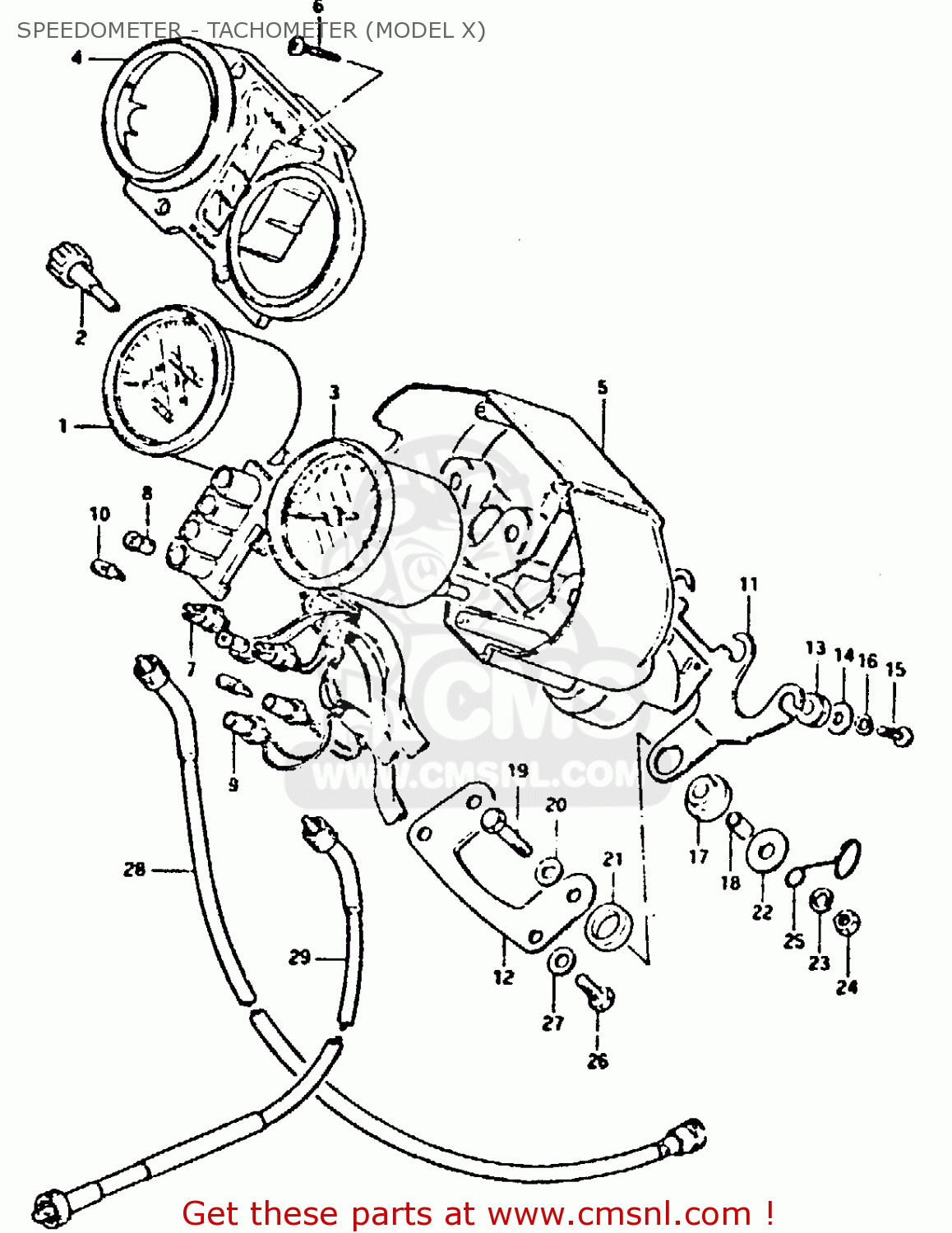 SPEEDOMETER - TACHOMETER (MODEL X) GT250 1979 (N) (E01 E02 E04 E06 E22 E24 E30 E4?)