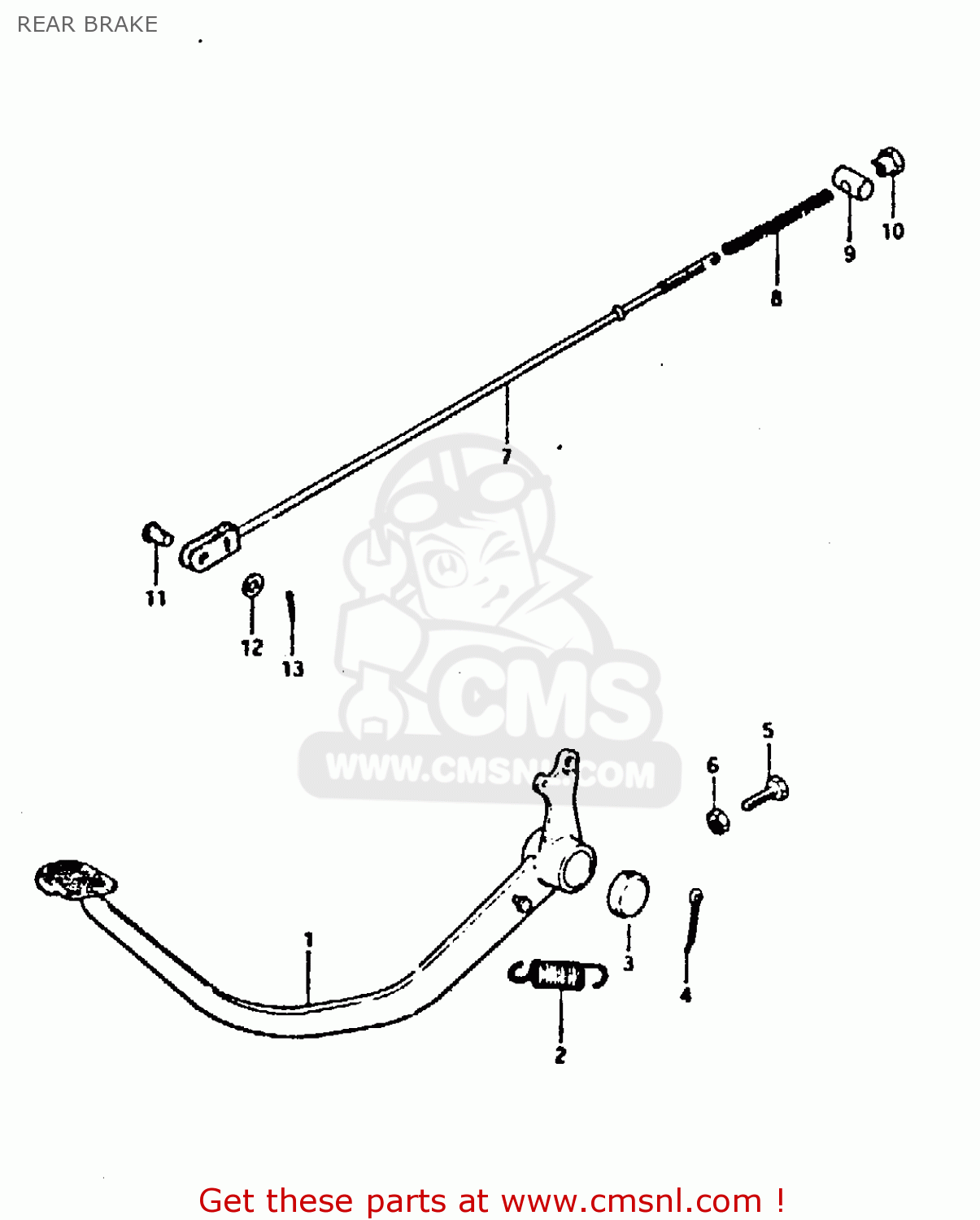 REAR BRAKE GT250 1979 (N) (E01 E02 E04 E06 E22 E24 E30 E4?)