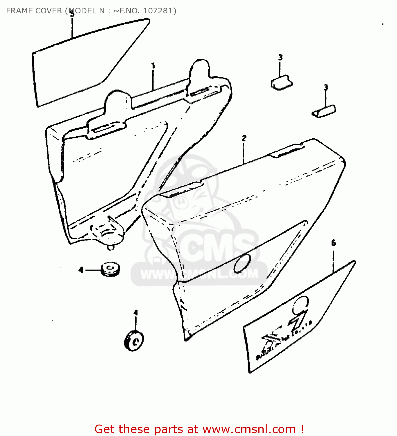 FRAME COVER (MODEL N : ~F.NO. 107281) GT250 1979 (N) (E01 E02 E04 E06 E22 E24 E30 E4?)