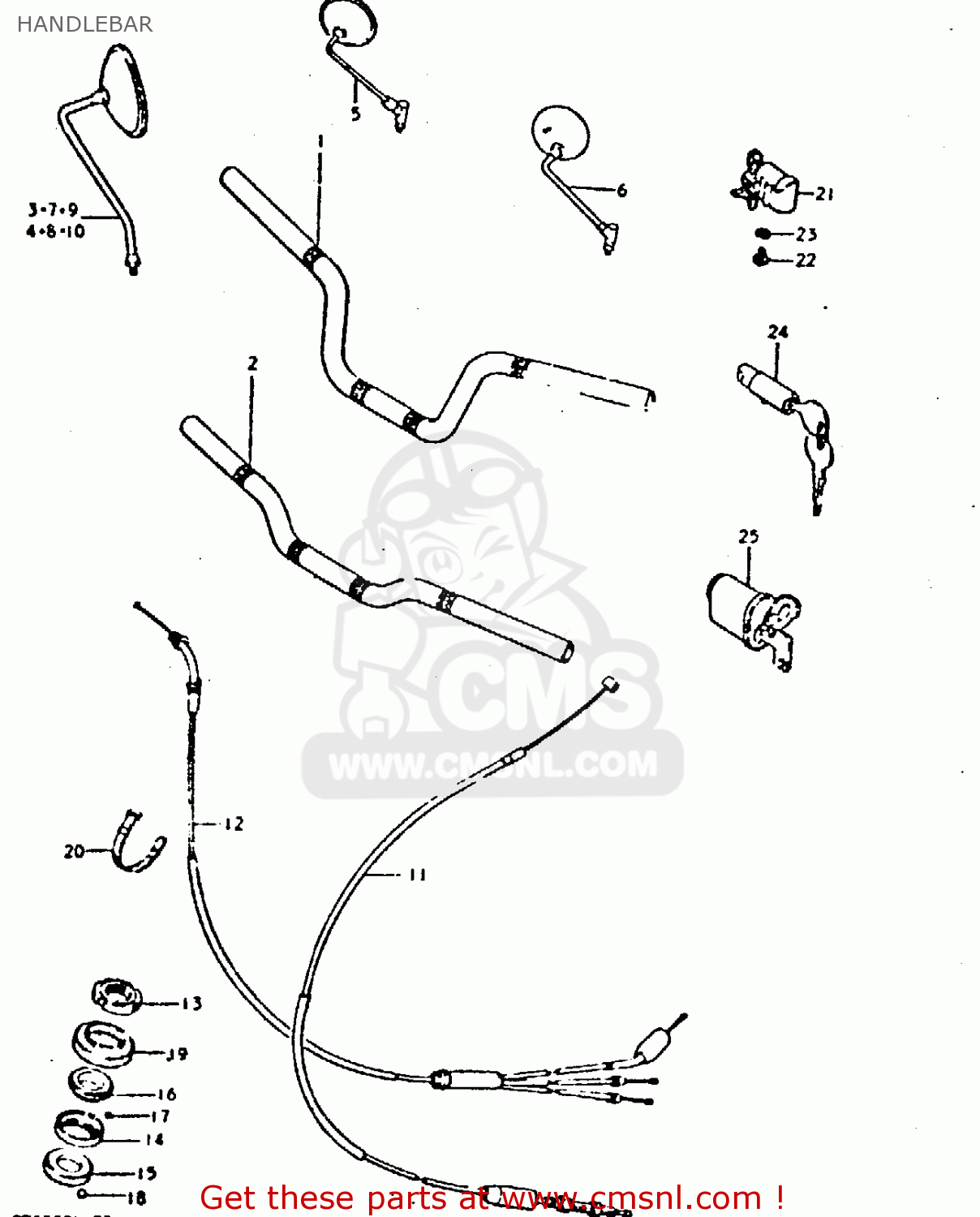 HANDLEBAR GT250 1979 (N) (E01 E02 E04 E06 E22 E24 E30 E4?)