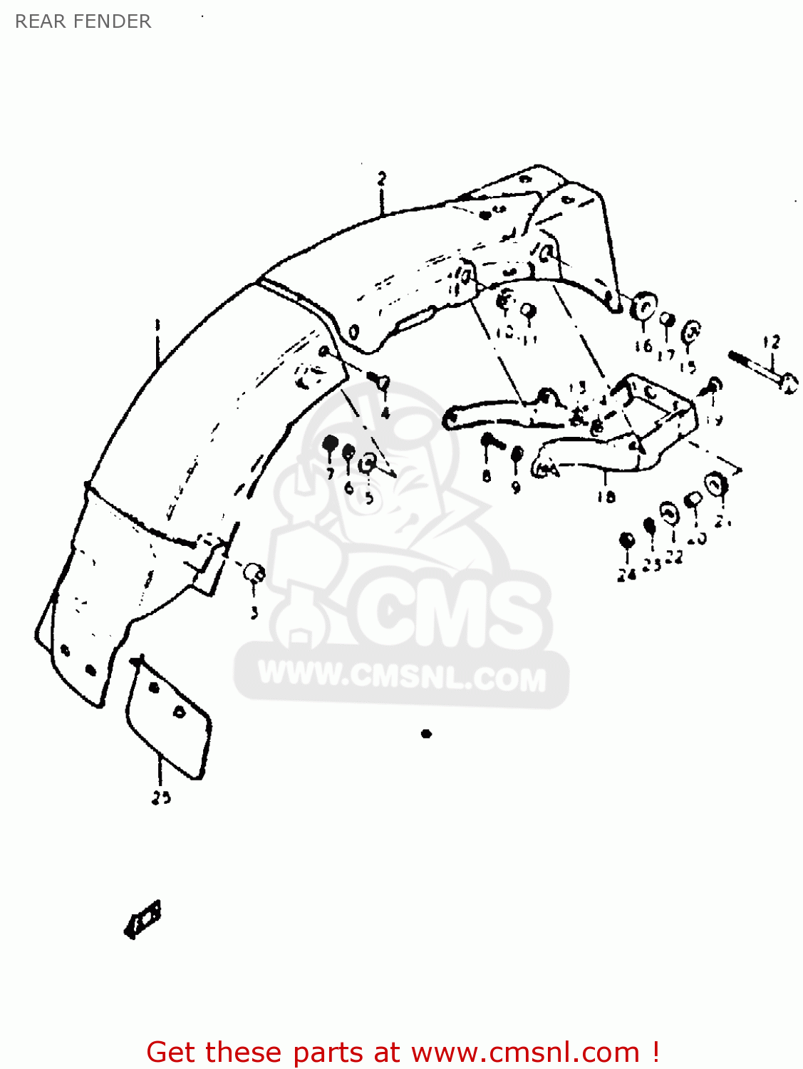 REAR FENDER GT250 1979 (N) (E01 E02 E04 E06 E22 E24 E30 E4?)