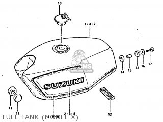 FUEL TANK (MODEL X) - GT250 1979 (N) (E01 E02 E04 E06 E22 E24 E30 E4?)