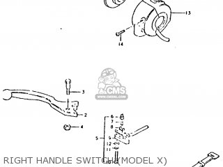 RIGHT HANDLE SWITCH (MODEL X) - GT250 1979 (N) (E01 E02 E04 E06 E22 E24 E30 E4?)